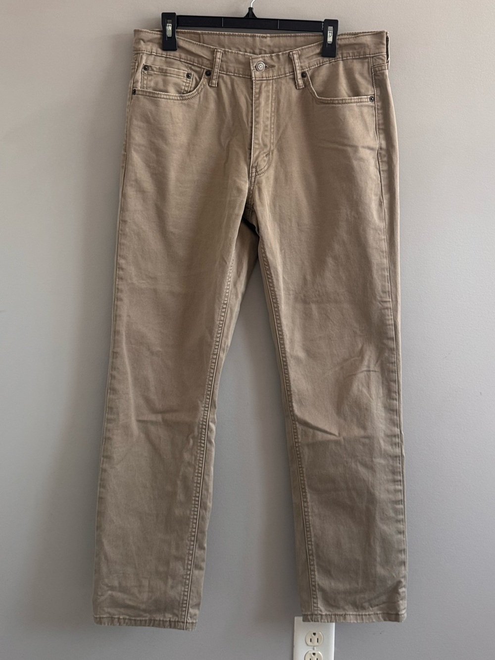 Levi’s 541 Athletic Taper Men’s Jeans W33 Khaki Beige Stretch Denim